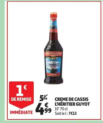 Auchan Creme de cassis l'heritier guyot 70cl aanbieding