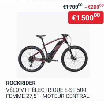 Decathlon Rockrider Velo VTT Electrique E-ST 500 Femme 27,5" - Moteur Central aanbieding