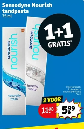 Kruidvat Sensodyne nourish tandpasta 75 ml aanbieding