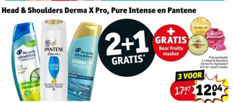 Kruidvat Head &shoulders derma x pro, pure intense en pantene aanbieding