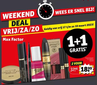 Kruidvat Max factor aanbieding