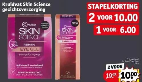 Kruidvat skin science gezichtsverzorging promotie bij Kruidvat