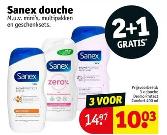 Kruidvat Sanex douche aanbieding