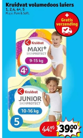 Kruidvat Kruidvat volumedoos luiers 1, 2,4, 4+, 5 aanbieding