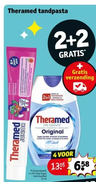 Kruidvat Theramed tandpasta aanbieding