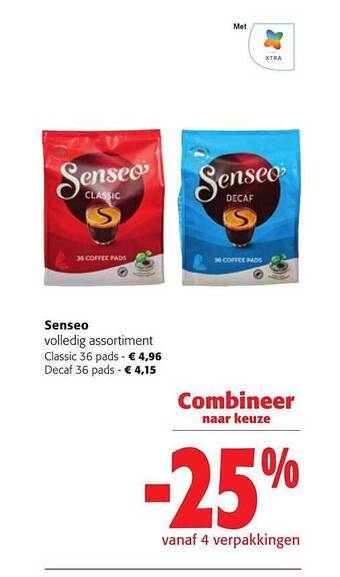 Colruyt Senseo classic, decaf aanbieding