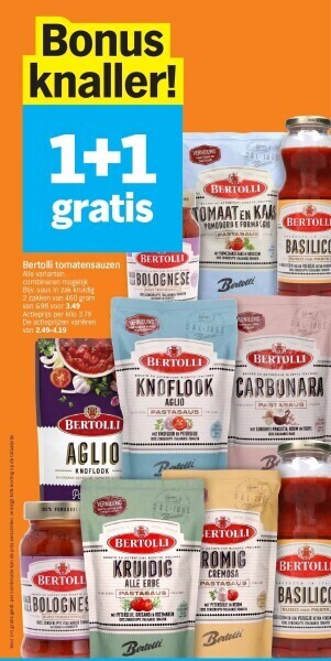 Albert Heijn Bertolli tomatensauzen aanbieding