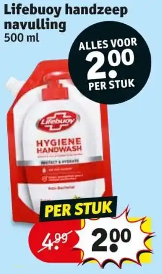Kruidvat Lifebuoy handzeep navulling 500 ml aanbieding
