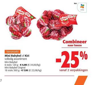 Colruyt Mini babybel of kiri aanbieding