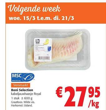 Colruyt Boni selection kabeljauwhaasje royal aanbieding