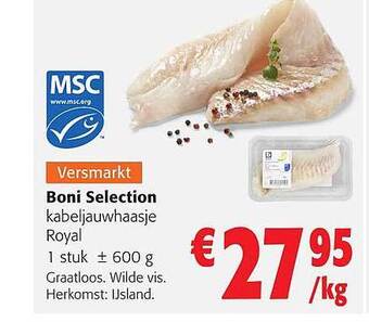 Colruyt Boni selection kabeljauwhaasje aanbieding