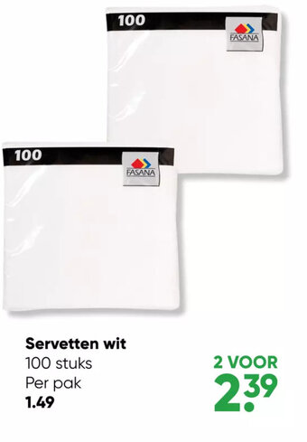Big Bazar Servetten wit aanbieding