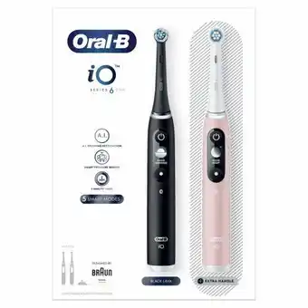 Oral-b elektrische tandenborstel io series 6 duo black&pink 2 stuks