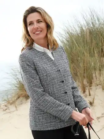 Paola blazer van bouclé  zwart/wit