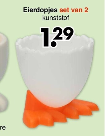 Wibra Eierdopjes set van 2 kunststof aanbieding