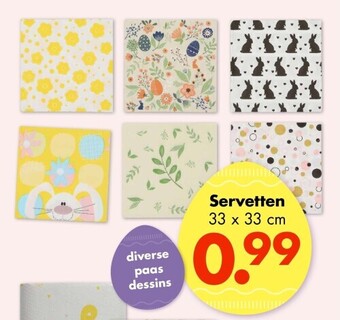 Wibra Servetten 33 x 33 cm aanbieding