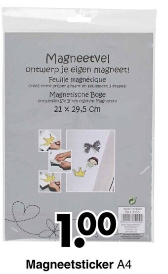 Wibra Magneetsticker a4 aanbieding