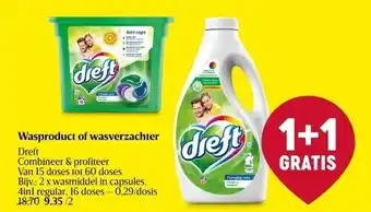 Delhaize Wasproduct of wasverzachter dreft aanbieding
