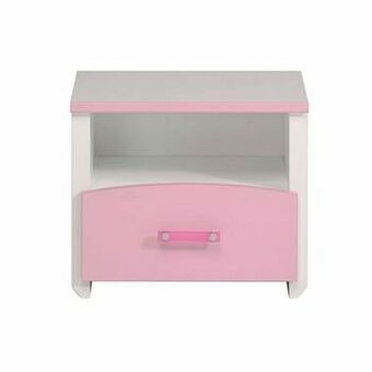 Nachtkastje Kiki - wit/roze - Leen Bakker