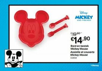 Bord en bestek mickey mouse assiette et couverts mickey mouse