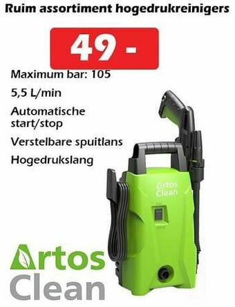 iTEK Artos clean ruim assortiment hogedrukreinigers aanbieding