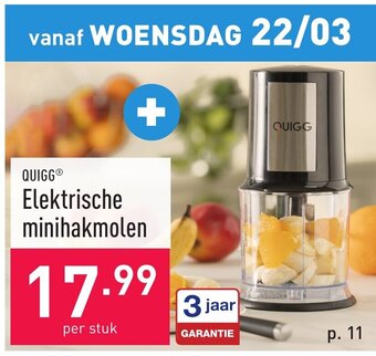 ALDI Quigg elektrische minihakmolen per stuk aanbieding