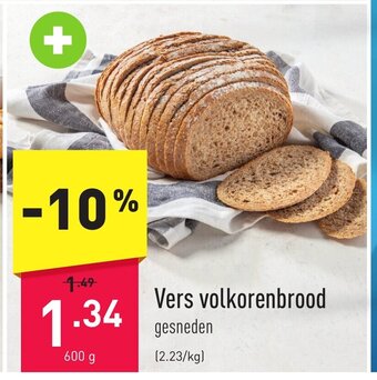 ALDI Vers volkorenbrood 600g aanbieding
