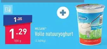ALDI Milsani volle natuuryoghurt 500g aanbieding