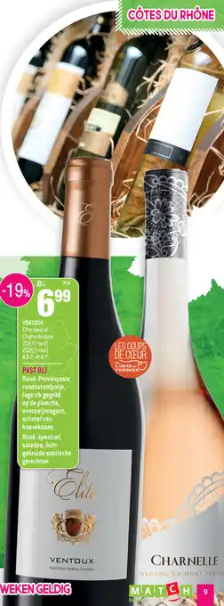 Ventoux Elite rood of Charnelle rosé 2017 rood 2020 rosé