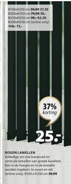 Jysk Rogen lamellen aanbieding