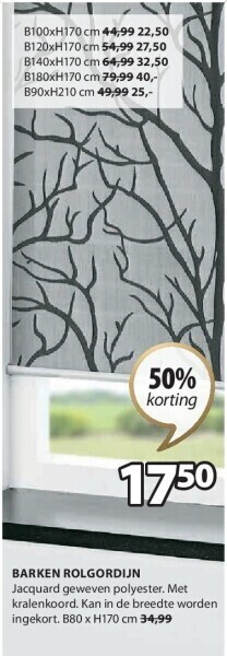Jysk Barken rolgordijn aanbieding