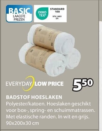 Jysk Badstof hoeslaken aanbieding