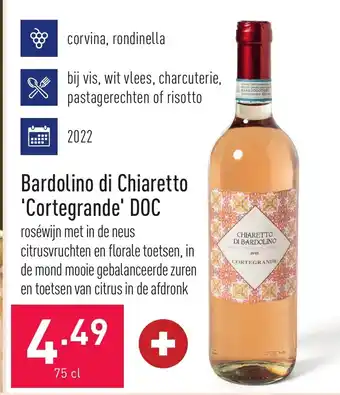 ALDI Bardolino di chiaretto cortegrande DOC 75cl aanbieding