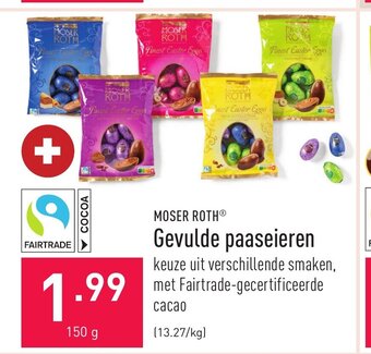 ALDI Moser roth gevulde paaseieren 150g aanbieding