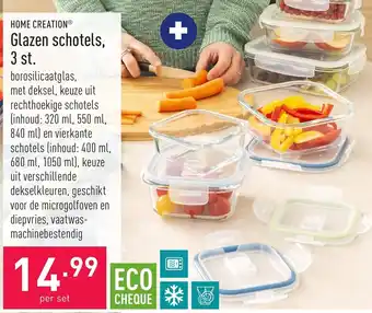 ALDI Home creation glazen schotels per set aanbieding