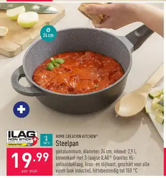ALDI Home creation kitchen steelpan per stuk aanbieding