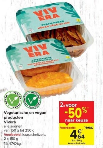Carrefour Vegetarische en vegan producten vivera aanbieding