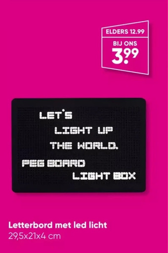 Big Bazar Letterbord met led licht aanbieding