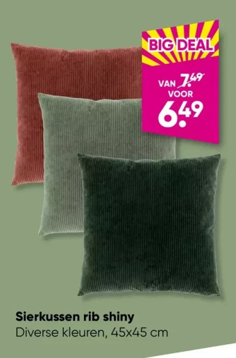 Big Bazar Sierkussen rib shiny aanbieding