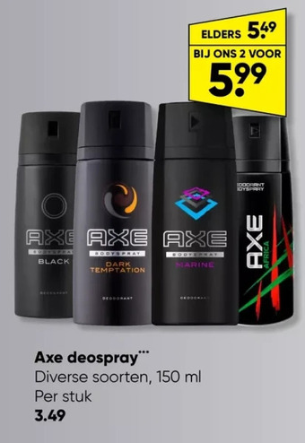 Big Bazar Axe deospray aanbieding