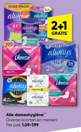 Big Bazar Alle dameshygiëne aanbieding