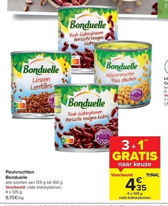 Carrefour Peulvruchten bonduelle aanbieding