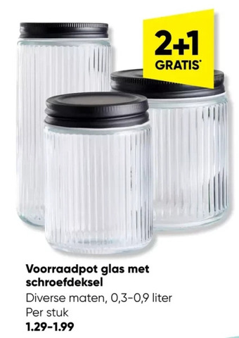 Voorraadpot glas met schroefdeksel