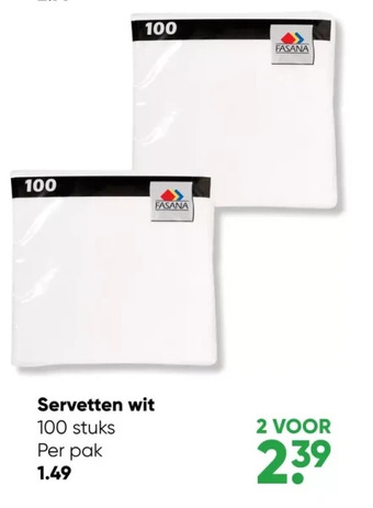 Big Bazar Servetten wit aanbieding