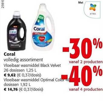 Colruyt Coral vloeibaar wasmiddel aanbieding