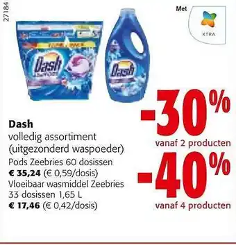 Colruyt Dash pods zeebries, vloeibaar wasmiddel zeebries aanbieding