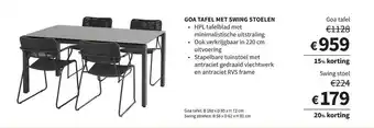Horta Goa tafel met swing stoelen aanbieding