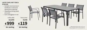 Horta Lafite tafel met tosca stoelen aanbieding