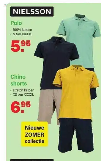 Van Cranenbroek Nielsson polo, chino shorts aanbieding
