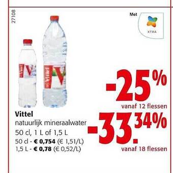 Colruyt Vittel natuurlijk mineraalwater aanbieding